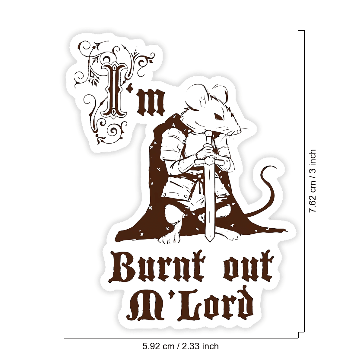 TEMU 3pcs Funny Medieval Knight Mouse Stickers - I'm Mlord Meme Decals, Waterproof Vinyl For Laptop, Water Bottle & Office Desk - Relief Gifts, Gaming Setup (irregular Shape, Knight & Mouse Design)