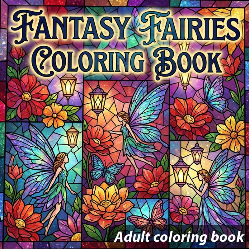 TEMU Adult Coloring Book: Fantasy Fairy Flower Lantern Book Cover. Adult Coloring Book For Relaxation, Focus, And . Suitable For Solo Relaxation, Coloring, And Other Similar . 32 Pages.