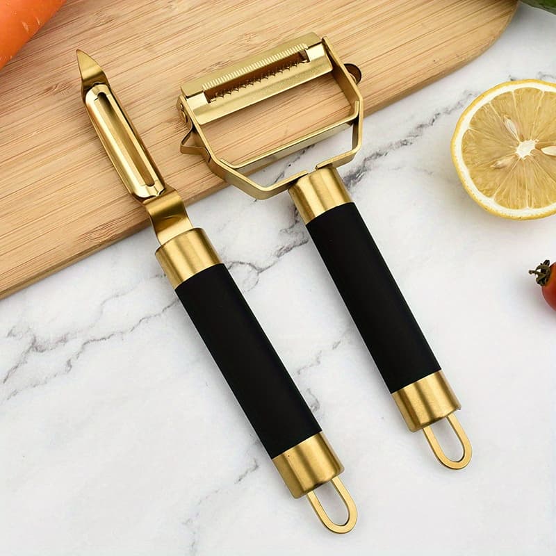 TEMU Vegetable And Fruit Peeling Set, Includes A Wire Peeler And A Two-part Design For Household Use