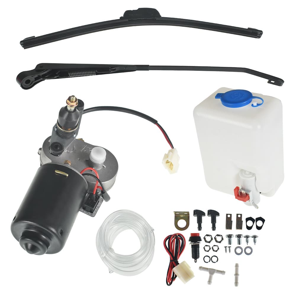 TEMU 12v Electric Motor Windshield Wiper With Washer Pump Kit Replacement For Rzr 570 800 900 1000 Turbo For Pioneer