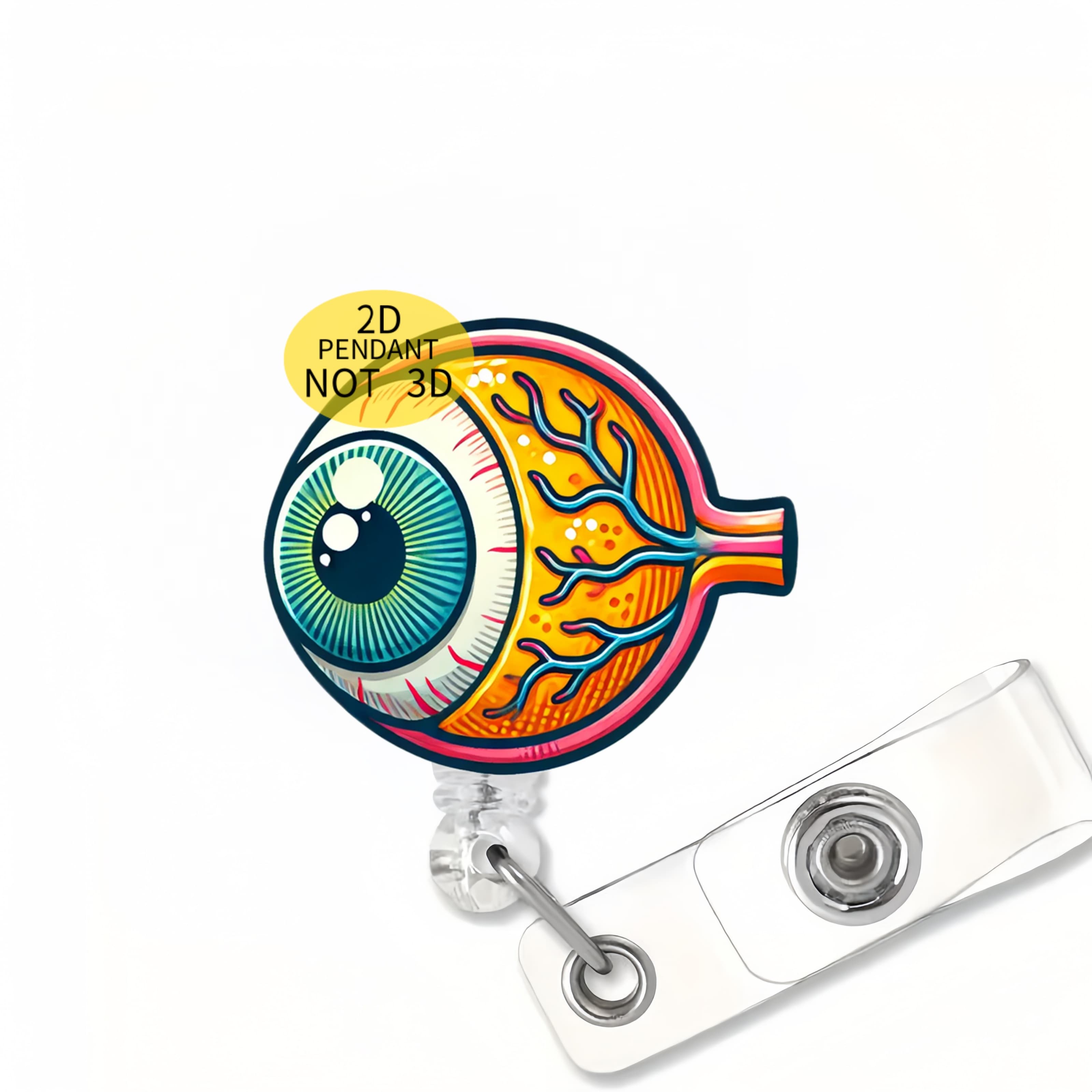 TEMU 2d Retractable Badge Reel With An , Featuring An Id Clip - Acrylic Name Tag Holder For Healthcare Professionals, Suitable For Doctors, Rn, Lpn, Ideal For Hospital Work And As A Holiday Gift