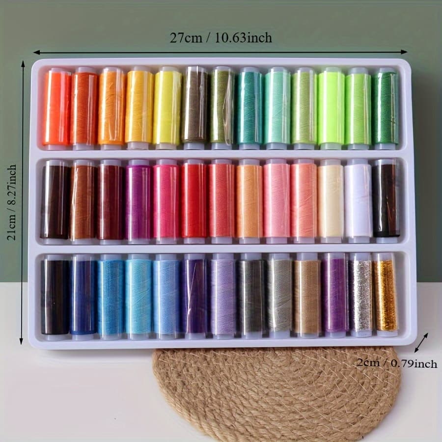 TEMU 39 Colors Sewing Thread Suit-size 200 Per Roll, High Strength Polyester Fiber, Color Fastness And No Fading, Suitable For Sewing And Tailoring, Necessary Manual Sewing Supplies
