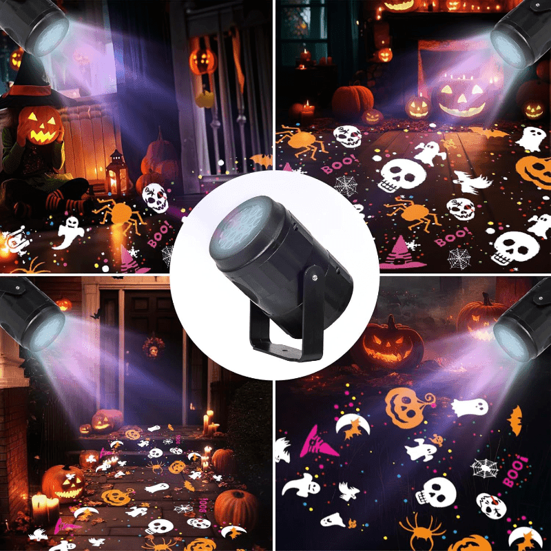 TEMU 1 Halloween Projector, 16 Vivid Patterns, Rotating Halloween Pattern Led Stage Light, Outdoor Holiday Decoration Light, A Stronger Halloween Atmosphere, Suitable For Halloween Celebrations
