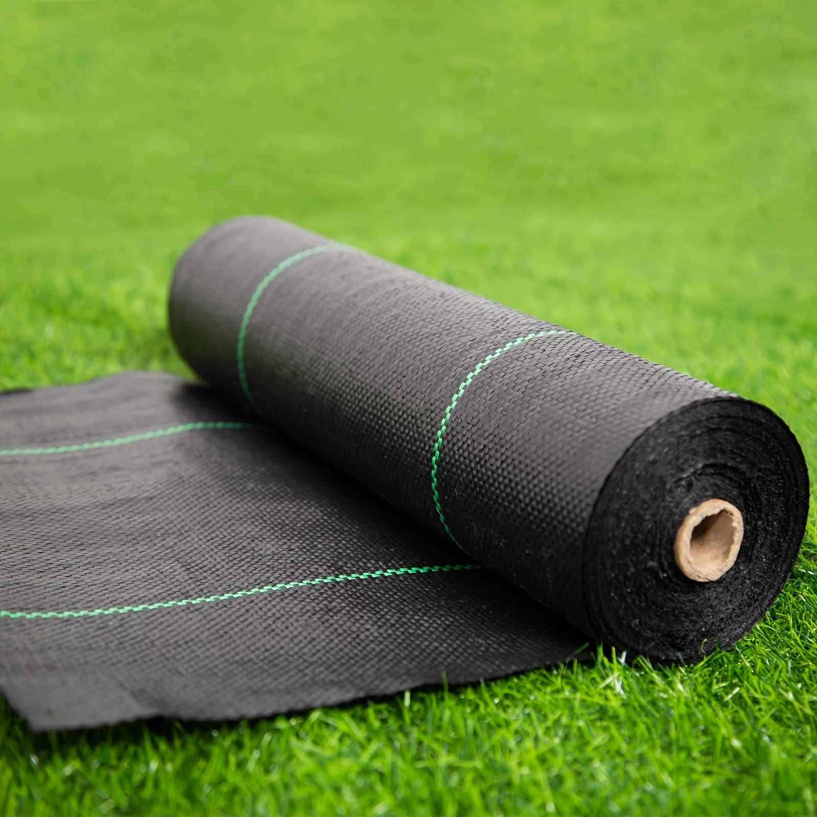 TEMU Thickened Breathable Weed Barrier Fabric- Large Size, Black Pp Material, Suitable For Garden And Lawn Care