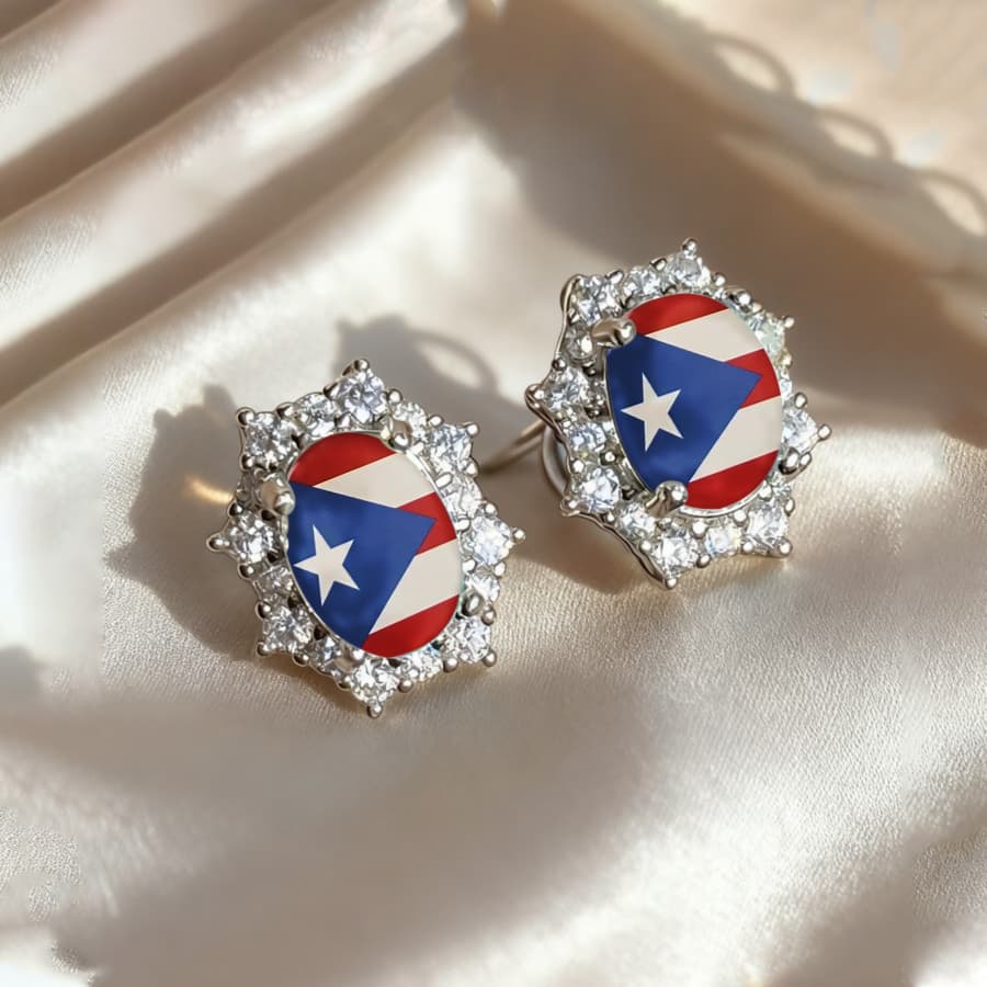 TEMU 2pcs Puerto Flag Earrings Earrings Cultural Earrings Earrings Octagonal Earrings Round Earrings Jewelry Accessories Unique Jewelry Travel Gifts Souvenir Gifts Everyday Gifts Birthday Gifts