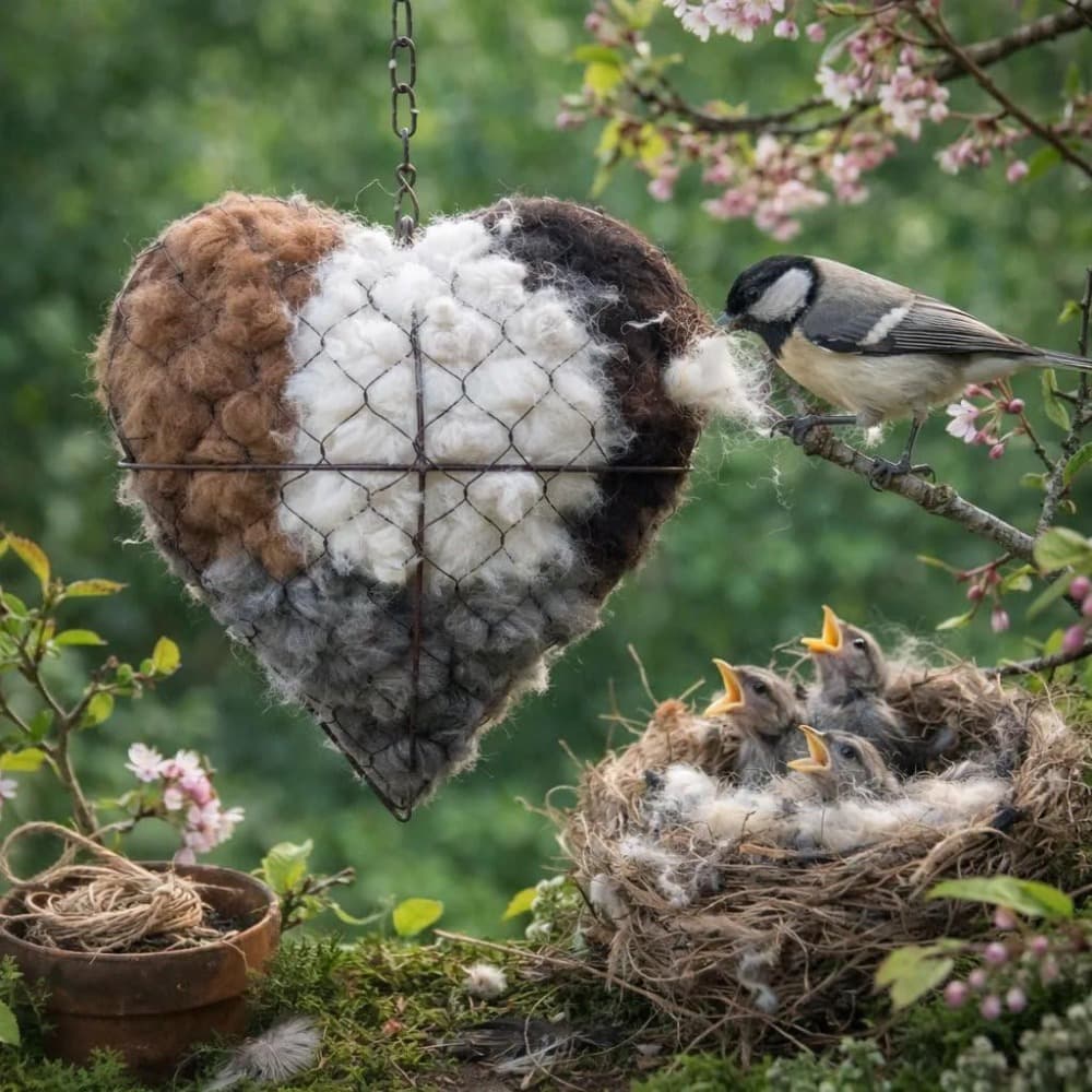TEMU Handmade Fiber Bird | Iron Hummingbird Nest Boxes, Dual-season Outdoor Bird Shelter For Garden, Yard & Bird Lover