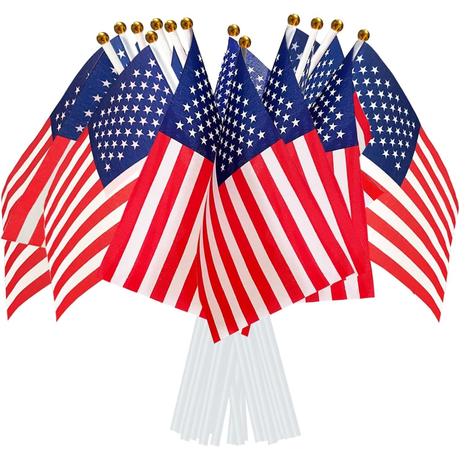 TEMU 60pcs Set Of American Flag Stick Flags Suitable For Day Decorations, Handheld American Flags With 11.81inch Poles For Memorial Day And Day Decorations