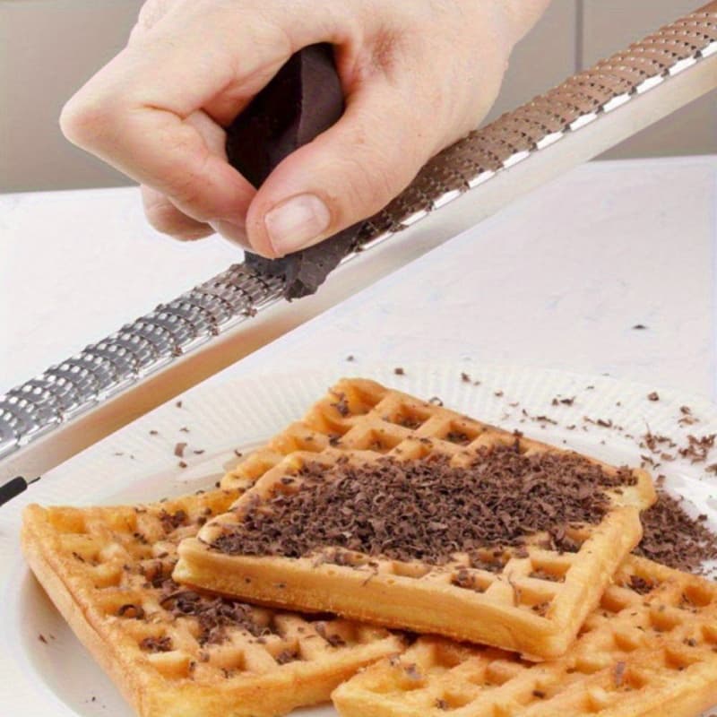TEMU 1/ 2pcs Stainless Steel Zester Grater - Long Handle Manual Lemon Zester For Citrus, Chocolate & Cheese, Durable Kitchen Gadget For Home And Outdoor Use