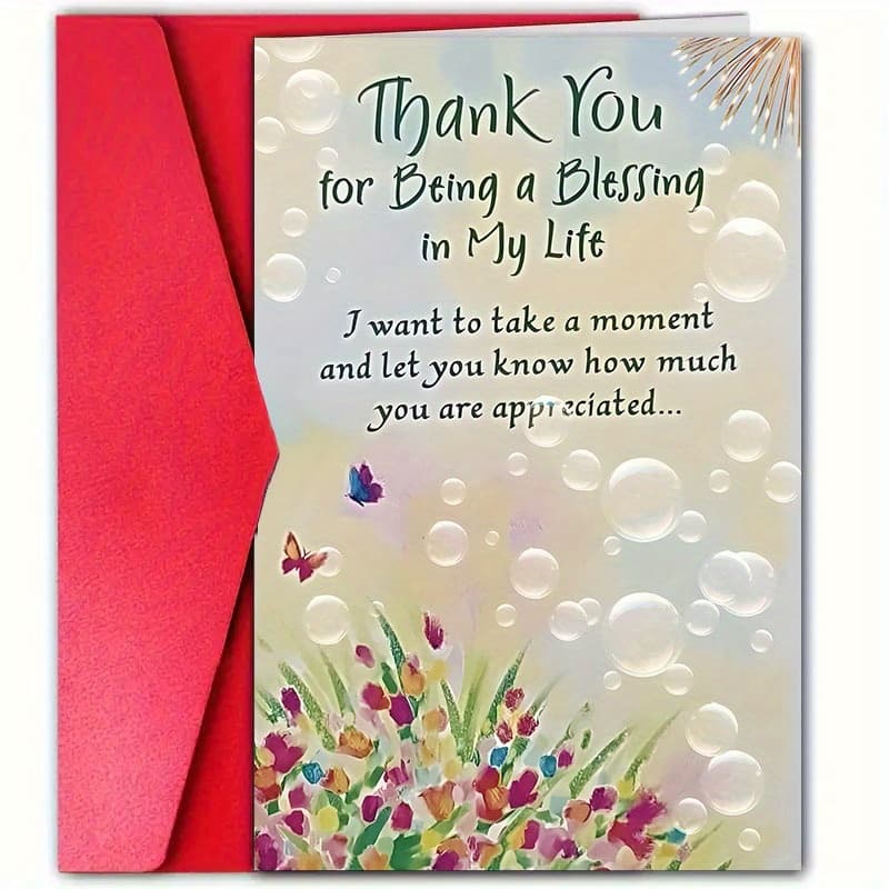 TEMU 1pc, Thanks Greeting Card, Thank You For Being A , Envelope 4.72 Inches * 7.09 Inches, Suitable For Thanks, Birthdays, Christmas, New Year, Holidays, For , , Family, Creative Greeting Card