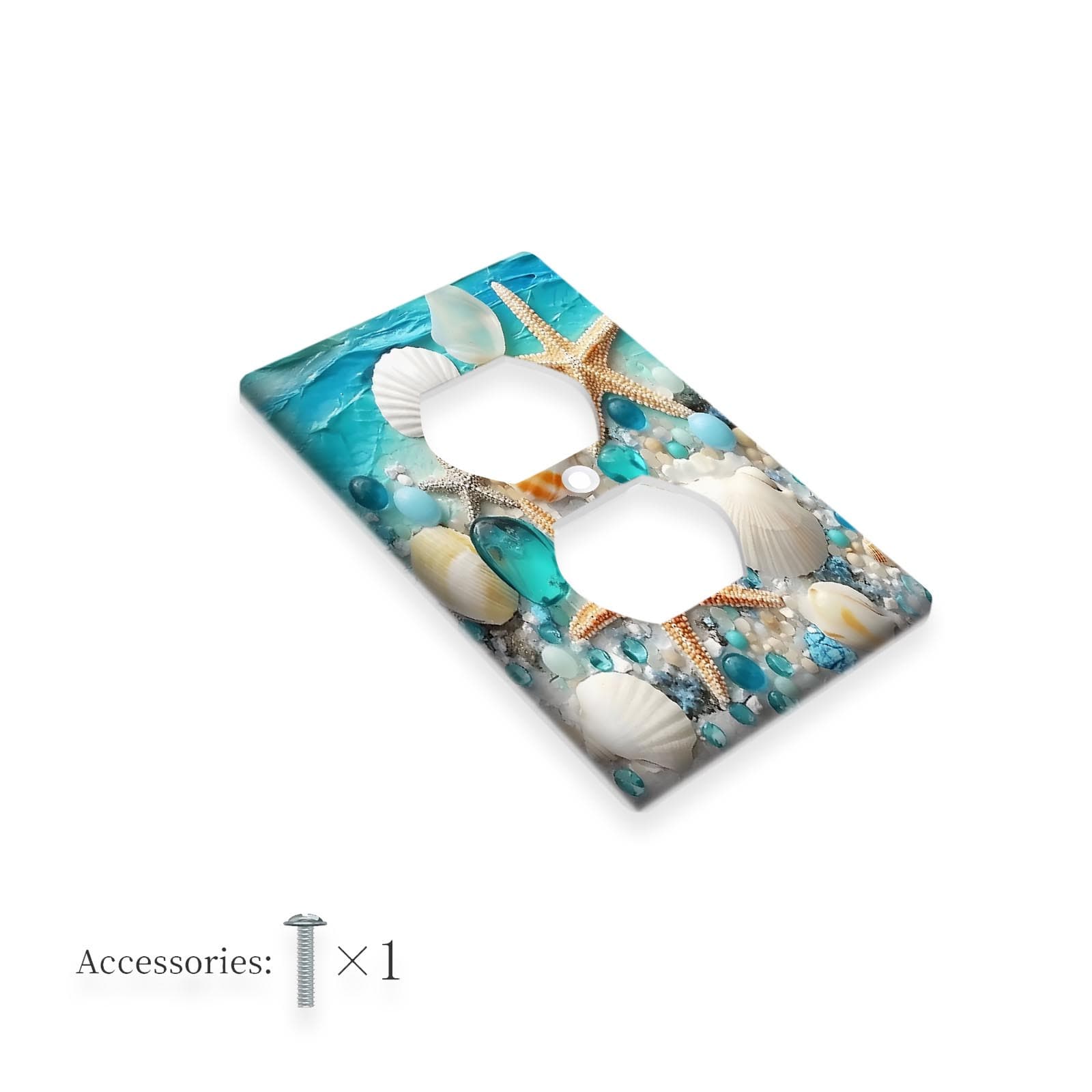 TEMU 1pc 1gang/2gang Coastal Starfish Polycarbonate Thermoplastic | Decorator Light Switch Cover, Heat And Fade Resistance, Electrical Outlet Covers, Decorative Wall Plate