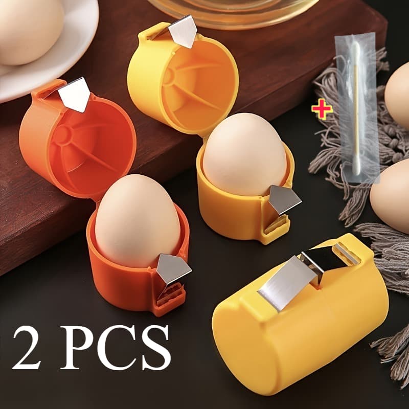 TEMU (random Color) 2pcs Eggshell Separator And Peeler+1pc Cleaning Rod- Egg Separation Tool, Food-grade Portable Peeler, Eggshell Opener, Egg Beater
