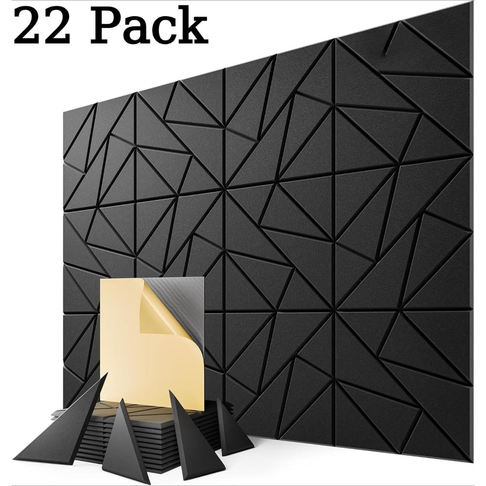 TEMU 22 Pack Acoustic Panels, 12"x12"x0.4" Soundproof Wall Panels, Sound Proof Foam Panels For Walls, Geometric Noise Reduction Panels For Home Office, Studio