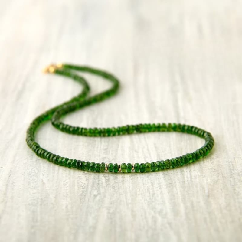 TEMU Handmade Stone Necklace Vintage Collarbone Chain Gift