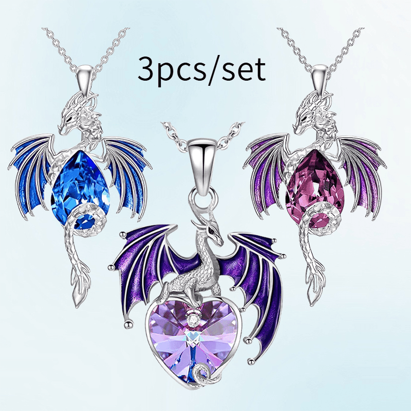 TEMU Set Of 3 Stylish And Unique Animal Pendant Necklaces, Perfect For Holiday, Birthday, Anniversary, And Gifts
