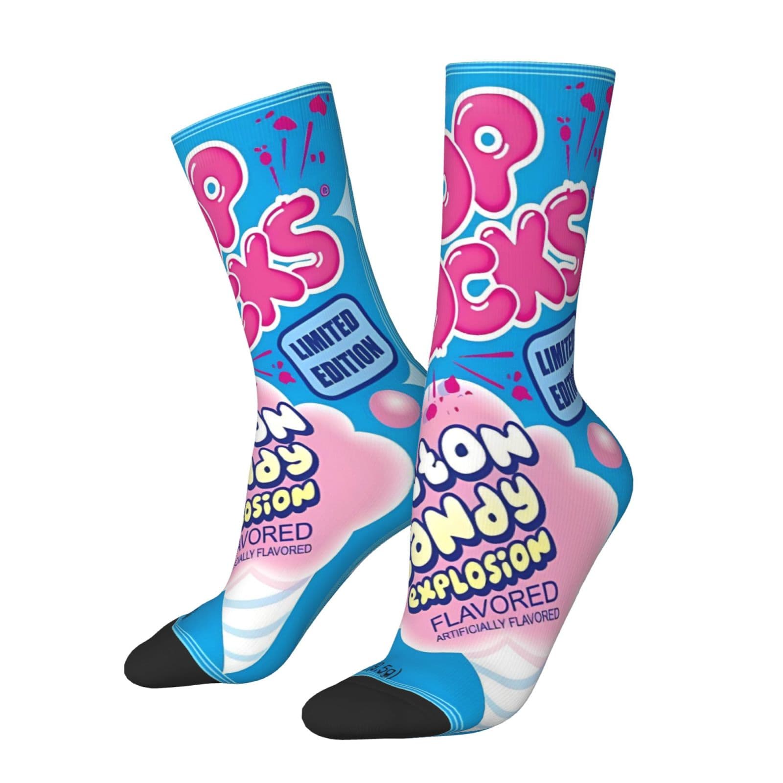 TEMU Unisex Outdoor Socks With Creative Candy Print, Mid-calf Socks, Machine Washable, Comfortable And Breathable, Fashionable For Outdoor Sports Enthusiasts, Perfect For Daily Wear