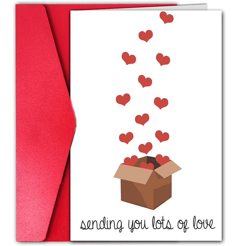 TEMU Genuine Long-distance Relationship Greeting Card "sending You Full " Card, Featuring Red Heart Pattern And Gift , Suitable For Valentine's Day, Anniversary, Going-away Birthday