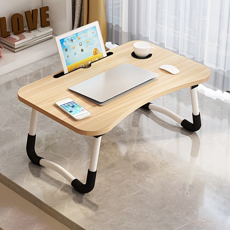 TEMU Table Suitable For Bedside Desk, Balcony & Bay Window - Space-saving Compact Folding Desk With Bedside Table Function, Portable For Small Spaces, Dorm, Home Office, /outdoor Use - Storage Table