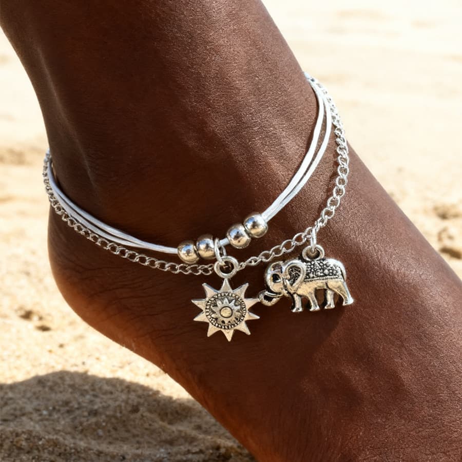 TEMU High-quality, Hypoallergenic, Bohemian Retro-style Silvery Anklet, Summer Beach Unique Trendy Accessory, Birthday Is A Chic Gift For Women, Local Warehouse.