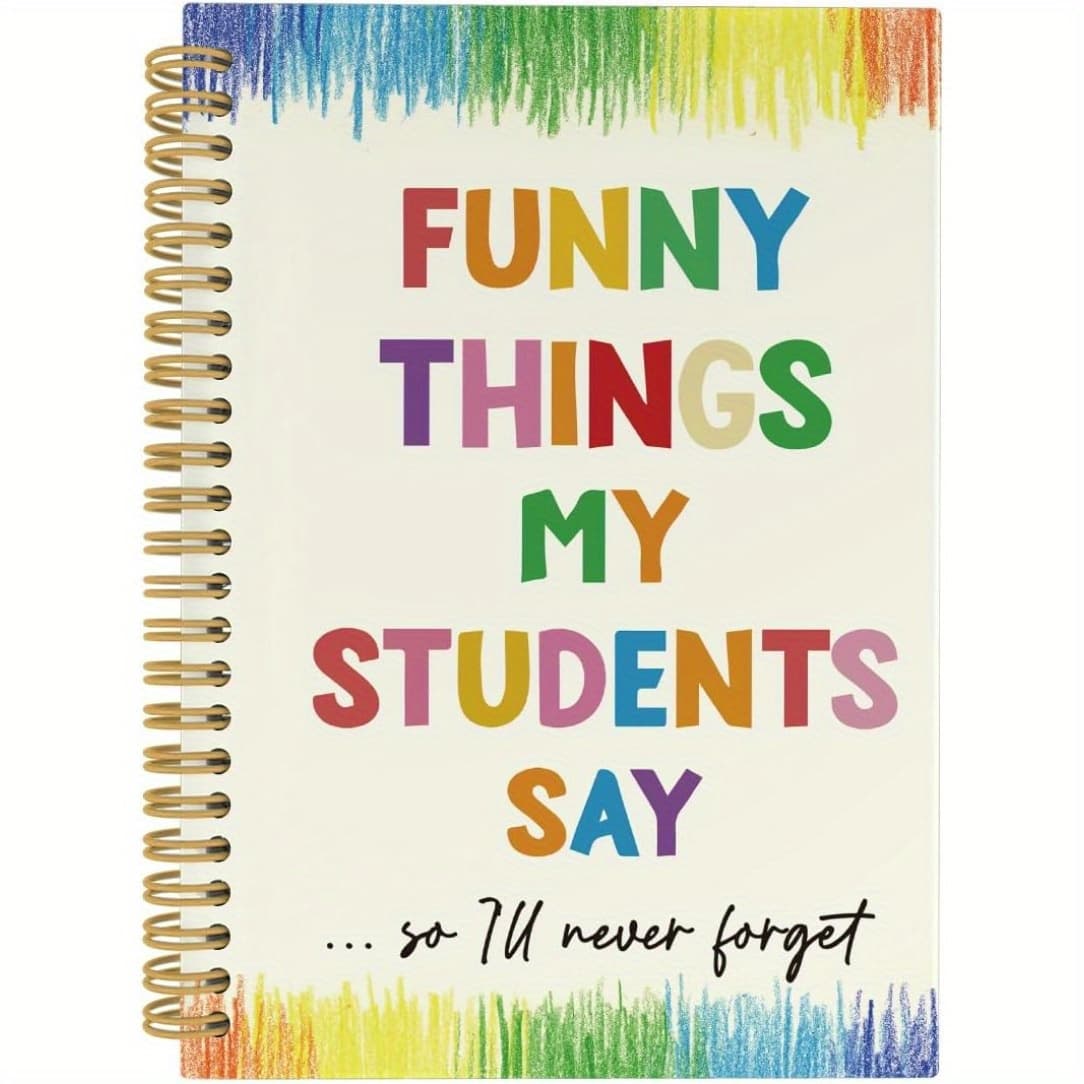 TEMU 1pc A5 Spiral Notebook For Teachers, College Ruled, English Language, "funny Things My Students Say" Journal, Perfect For Office & School Supplies, Teacher Appreciation Gift