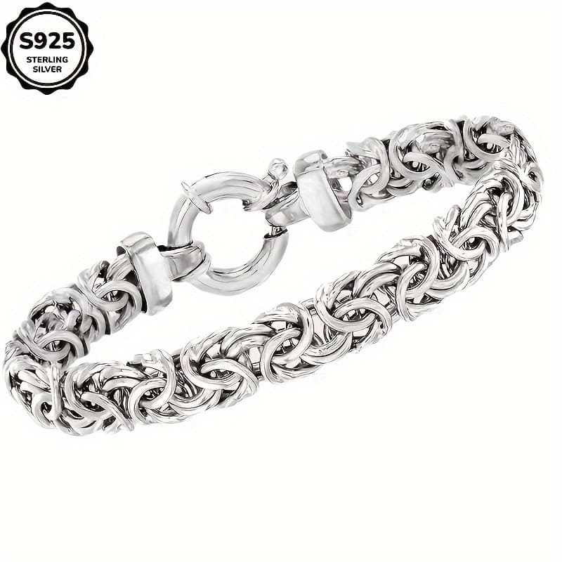 TEMU Sterling Silver Bracelet, 6mm Classic Unisex