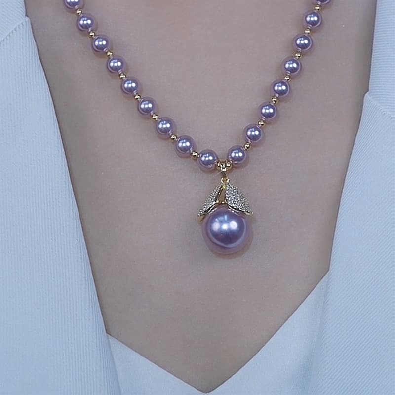TEMU 1pc Freshwater Pearls Fishtail Clavicle Chain, Elegant And Exquisite Accessory