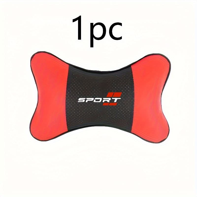 TEMU Red And Black Sports And Red Faux Leather, Upgraded Neck Support Breathable, Comfortable, And Relaxing For A Sporty Feel, Suitable For Office Chairs, Compatible With Most Sports Car Models