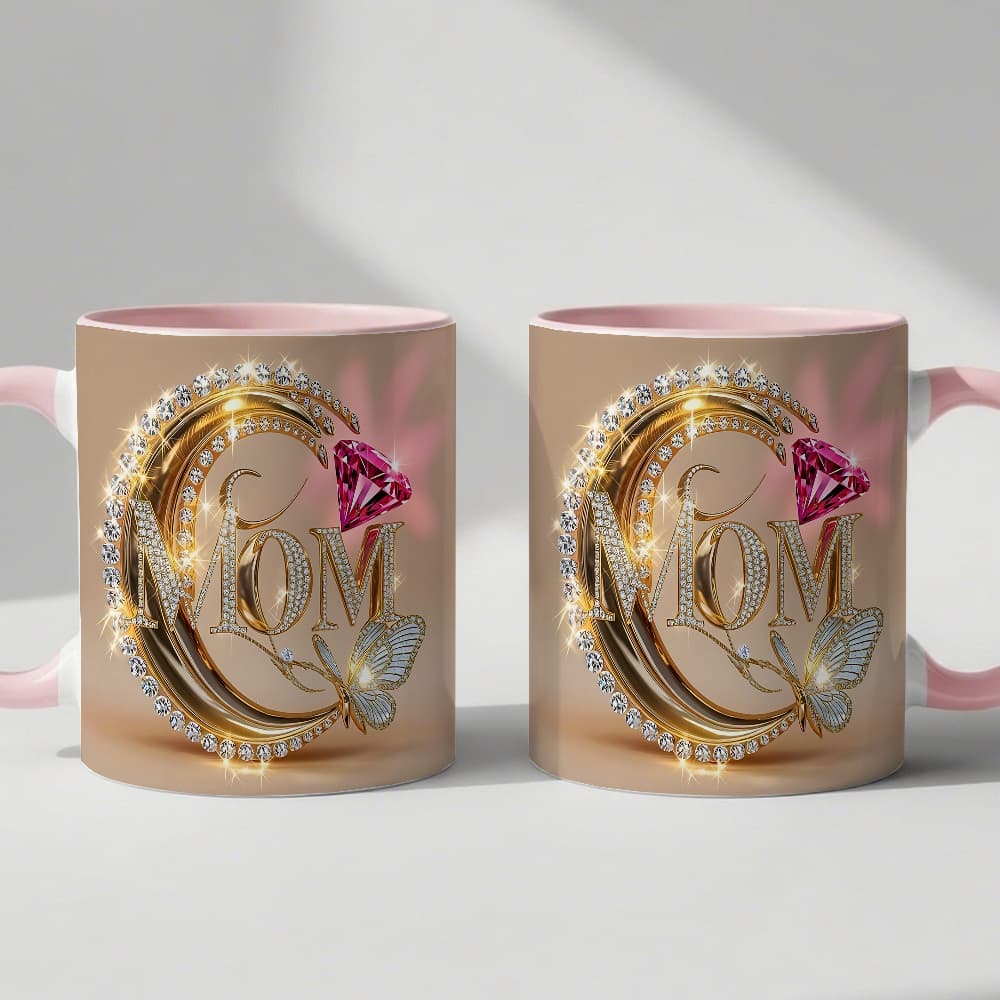 TEMU 1pc Coffee Mug Suitable For , Rim Cup With Moon & - Elegant Shiny Drinkware Gift For Mom, Present, Lip For Hot/ Beverages
