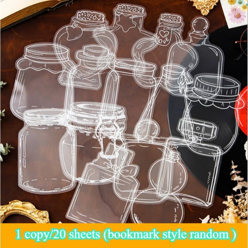 TEMU 20pcs Style Random Of Transparent Bookmarks, Handmade Bookmark Blank Set, Transparent Drift Bottle Bookmark, Bookmark , Greeting Card Making, That Dried Flowers Are Not Included-random Style