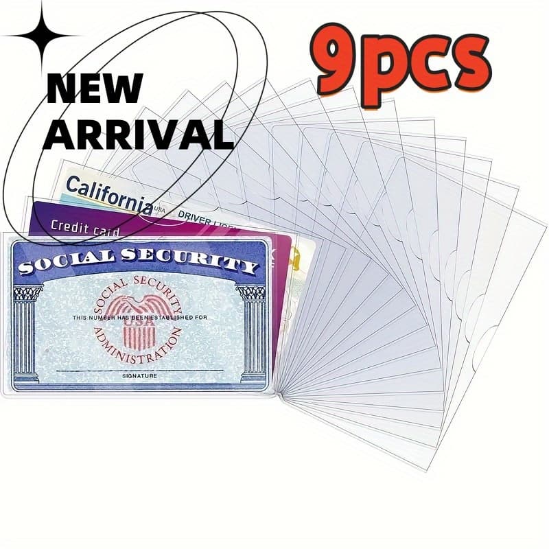 TEMU Waterproof Pvc Social Sleeves, Clear Credit Card Holders With Easy Insert & Remove Design - Office Desk Protector For Ssn & Medicare Cards