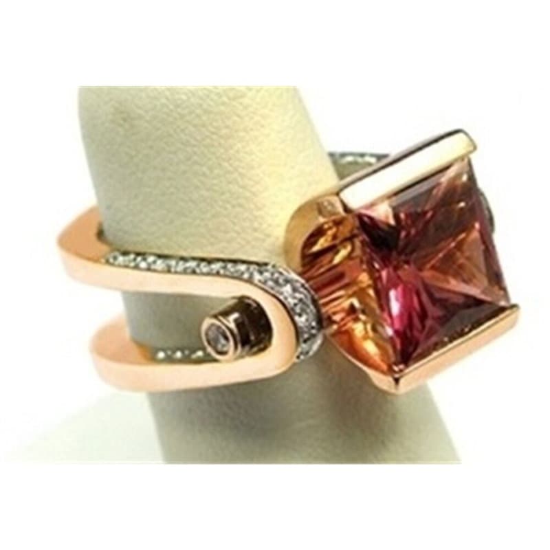 TEMU Gradient Synthetic Zirconia Ring, Rose Golden Full Of Sense, Side Synthetic Zirconia Inlay Shimmering And , Exquisite And Unique, Daily Wear Super