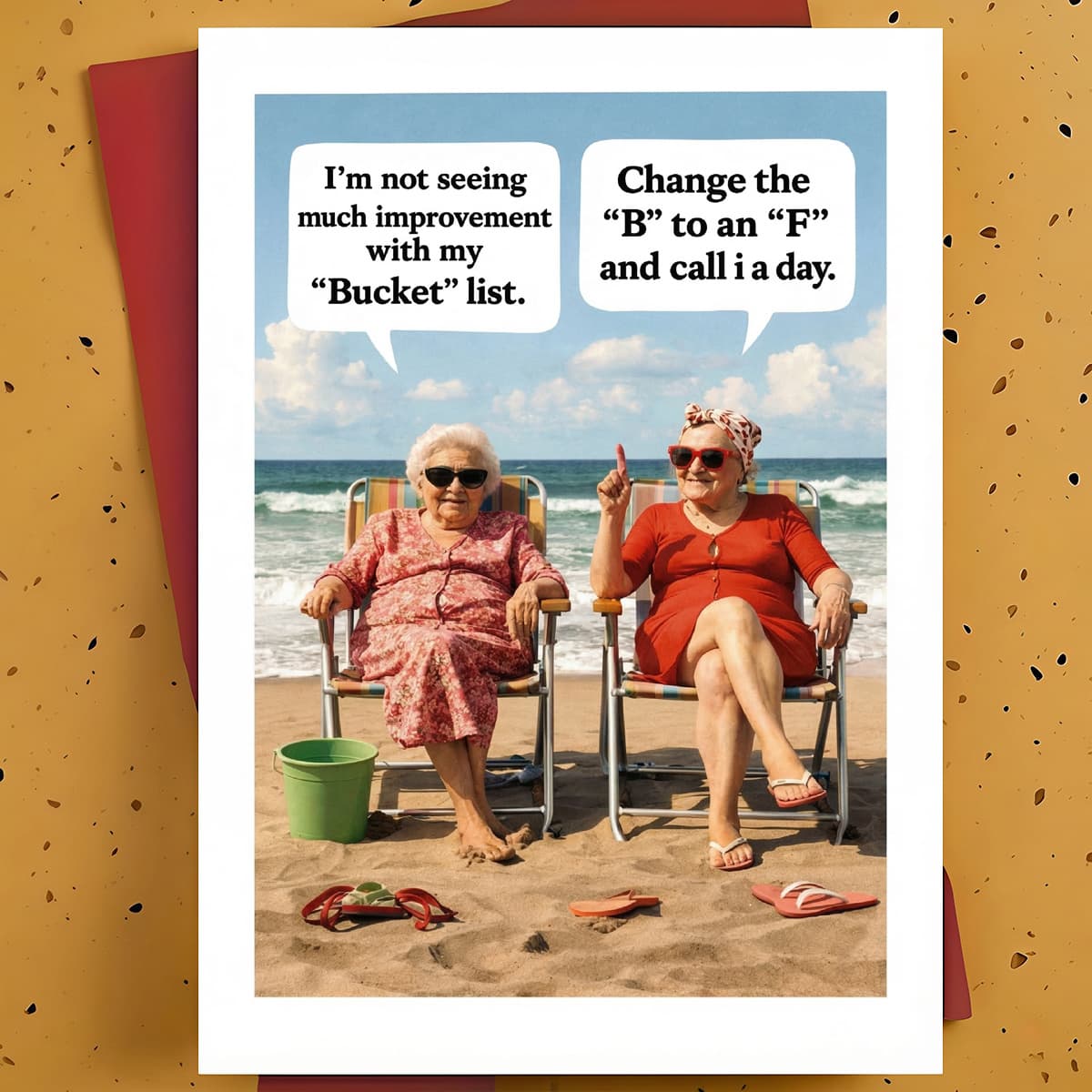 TEMU A Humorous Birthday Card For Female And Seniors, Featuring A Photographic Design Of Elderly Women , Complete With And An Envelope