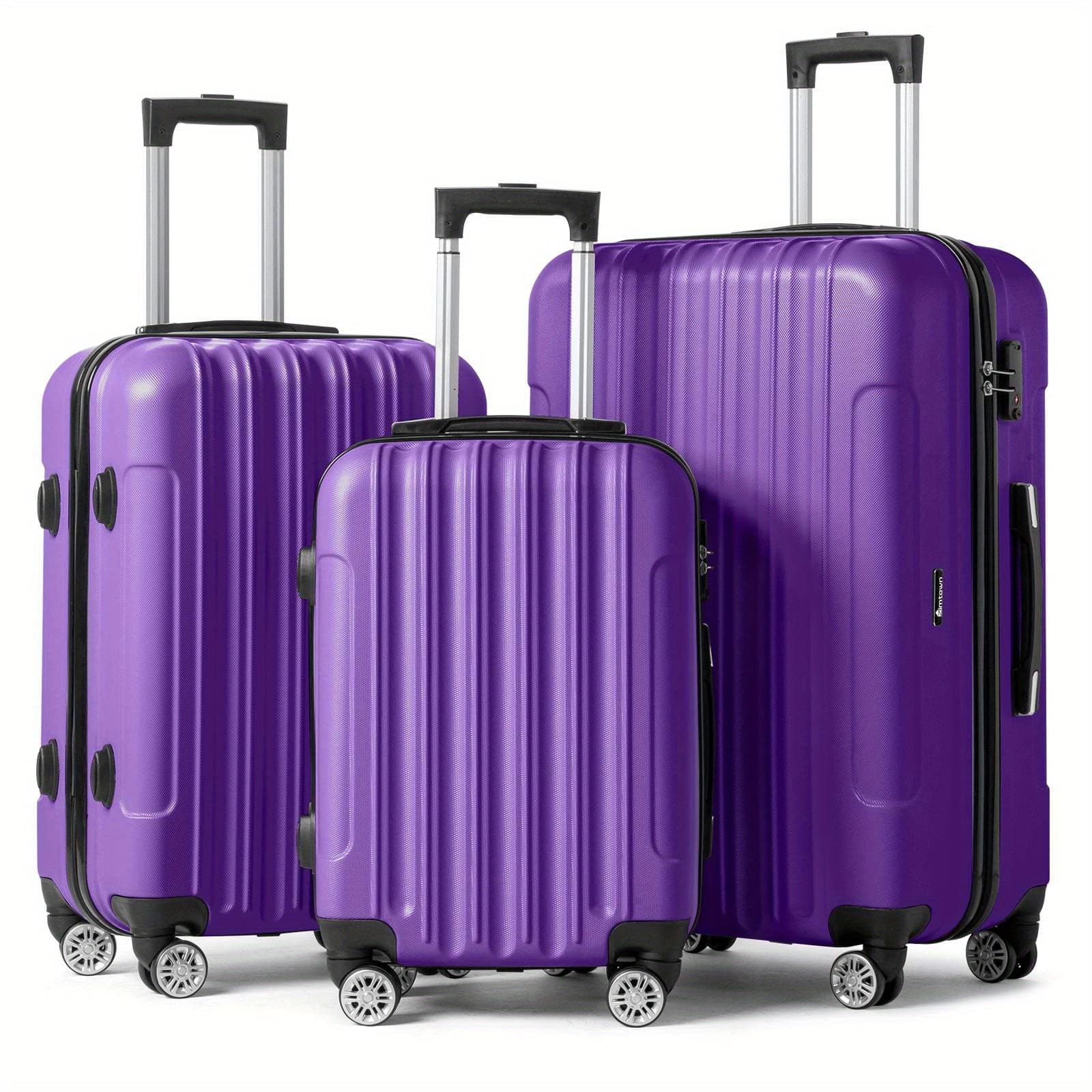 TEMU 3pcs Luggage 20/ 24/ 28-inch, Durable Hard Shell, 360 Spinner Wheels, Multifunctional Large Capacity, Lightweight Travel Suitcase
