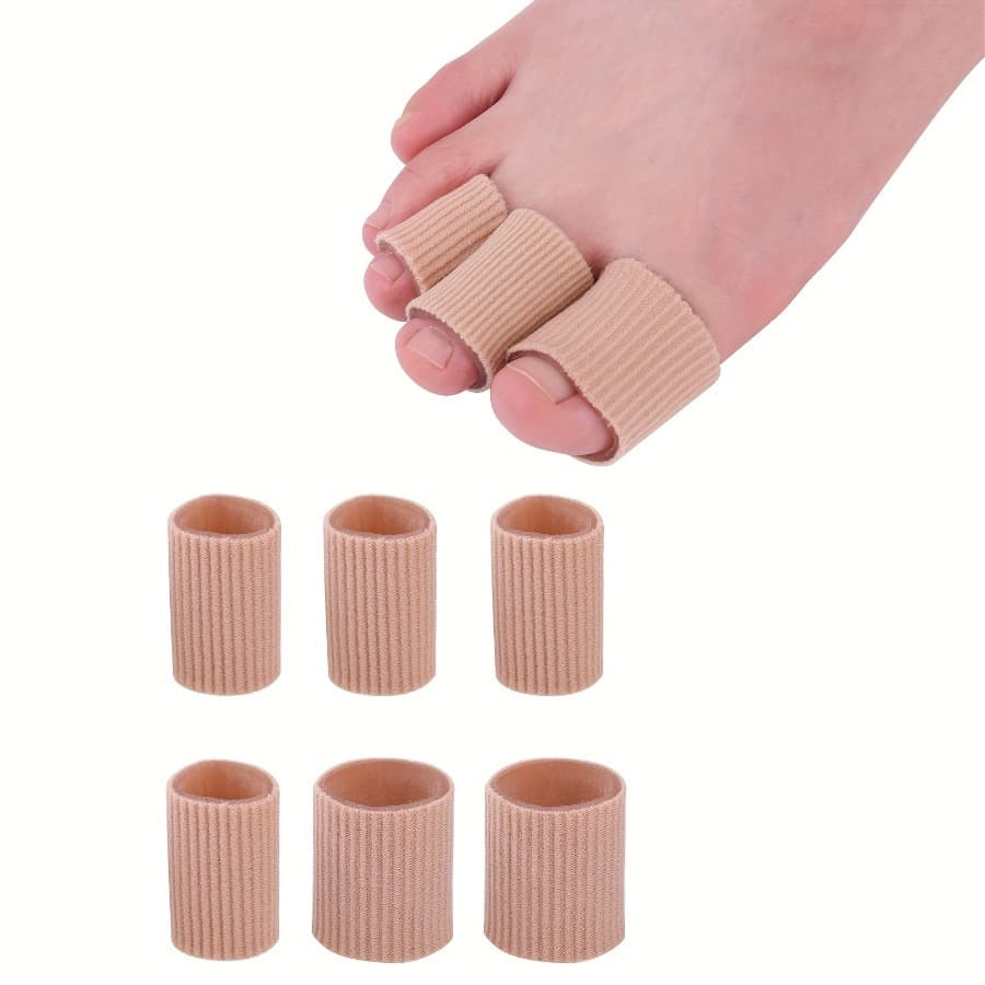 TEMU Hypoallergenic Silicone Toe Pads, Made Of Soft Fiber Fabric, Designed For Toe Protection, And Separation, Suitable For All Toe Sizes