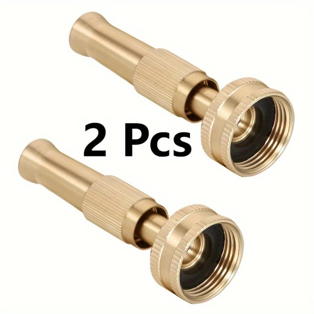 TEMU 2 Brass High-pressure Water Gun Nozzles| Adjustable Turbo Nozzle With 3/8" , Ergonomic Non-slip Handle, Suitable For Car Washing, Lawn And Garden Watering Tools