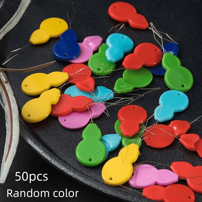 TEMU 50pcs Random Color Easy Thread Needle Threader, Manual Sewing Tool For Quilting And Crafts, Assorted Colors