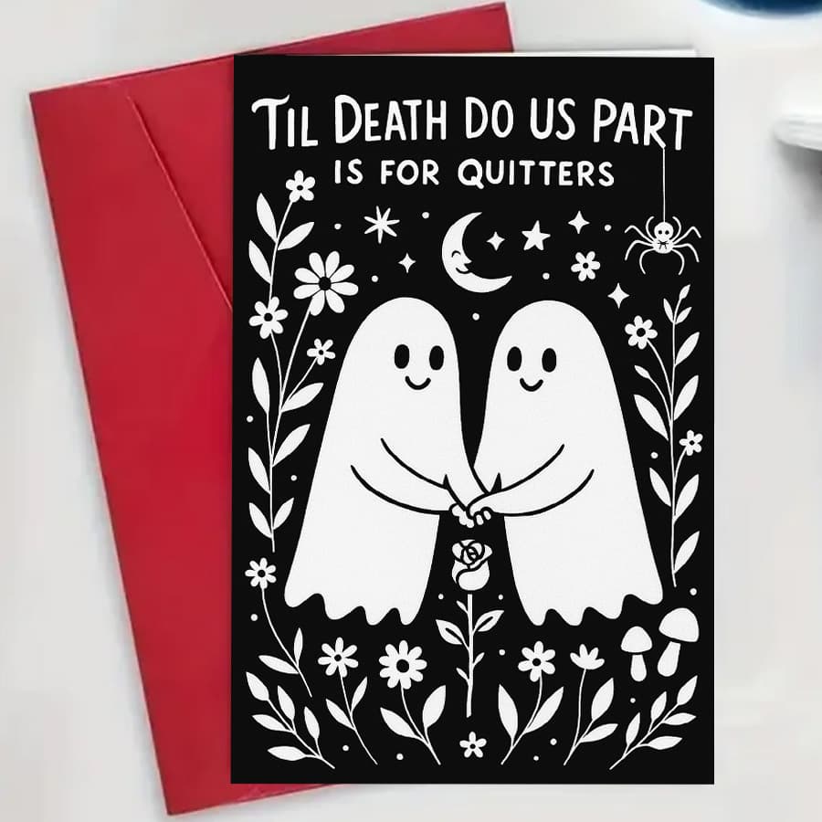 TEMU A Humorous And Eerie Love Card For Couples Marking Their , Ideal For Anniversaries Or Valentine's Day Gifts For Who Quirky Humor And Designs, Complete With An Envelope