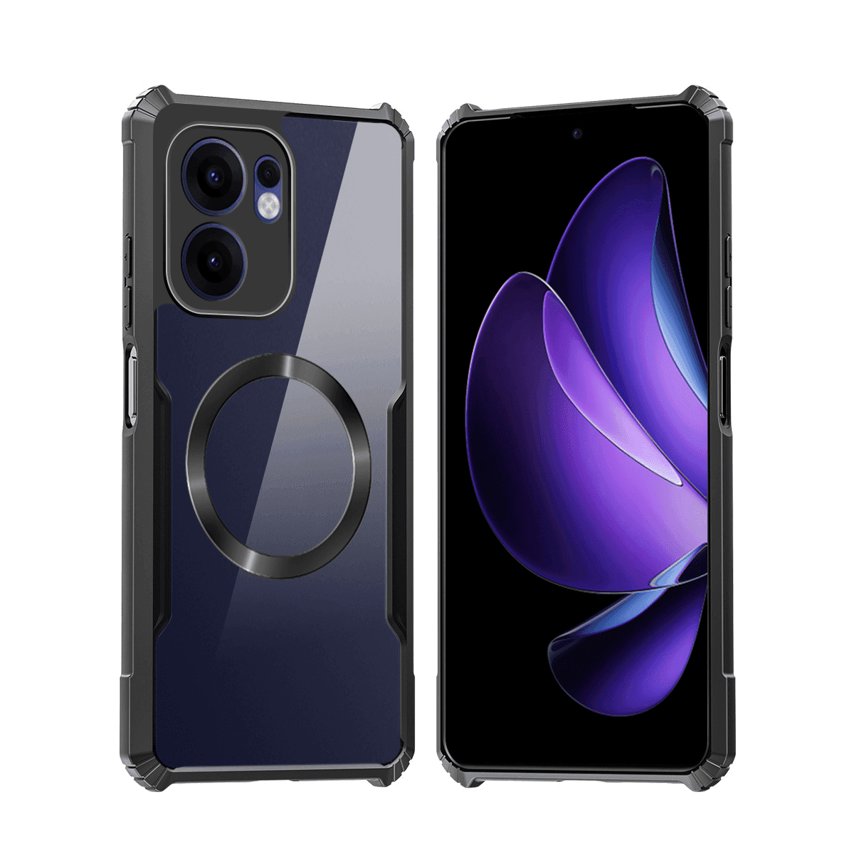 TEMU Phone Case - Phone Cases For Oppo Reno 13 F Featuring Magnetic , Shockproof Material, Soft Cover, And Transparent Acrylic Back For Camera Protection