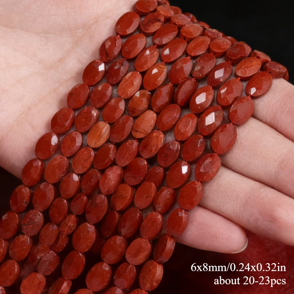 TEMU 6x8mm Aa Natural Jasper Oval Loose Spacer Beads For Jewelry Making Diy Gorgeous Bracelets Necklace Earrings Accessories For Women Gifts