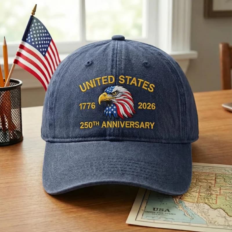 TEMU Vintage Washed Usa Dad For Men And Women, Celebrating The 250th Anniversary Of The United States From 1776 To 2026 With A Patriotic Eagle Design