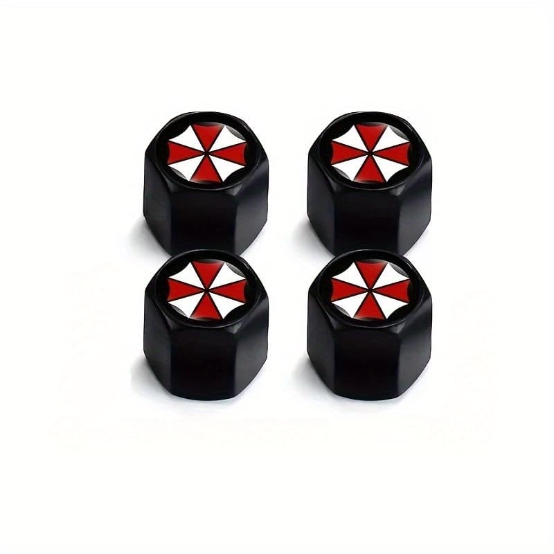 TEMU 4pcs Anti-theft Wheel Valve Stem Caps, Metal, Waterproof & -resistant, Stylish Auto Accessories With Protection