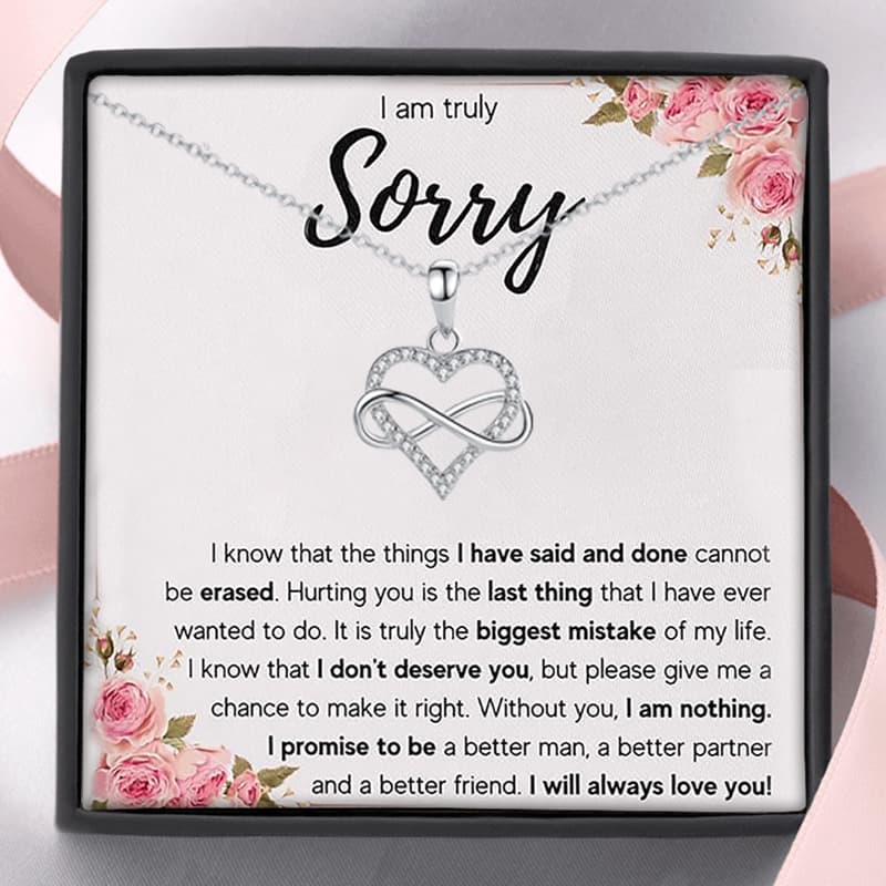 TEMU I' Sorry Heart Necklace With Card & Box, Gift | Best Gift | I Am Sorry | Gift | Gifts To Say Sorry