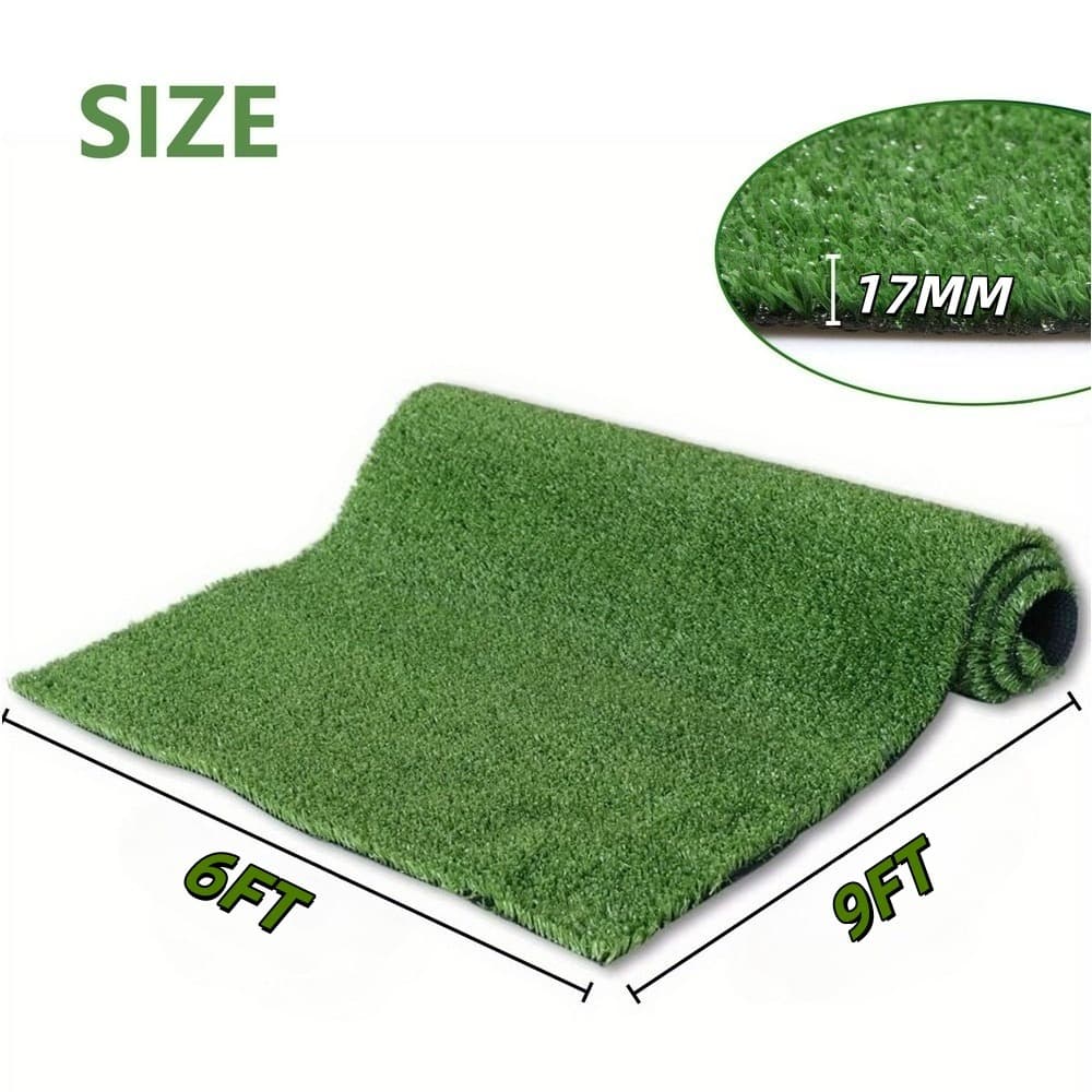 TEMU 6x9 Ft (60 Sq Ft) Realistic Artificial Grass - 0.67 Inch Pile Height Deluxe | Pet-friendly Indoor/outdoor Lawn For Landscape
