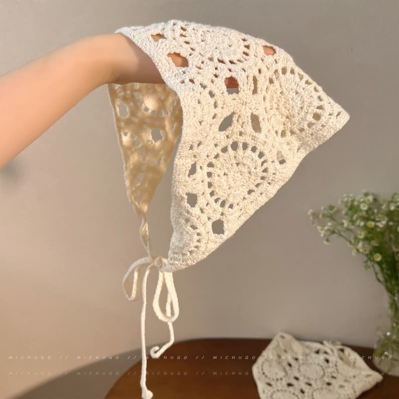 TEMU 3 Colors Easy Yarn Hollow Scarf Women Headscarf Hair Band Acrylic Headband Versatile Fashion Korean Retro Cute