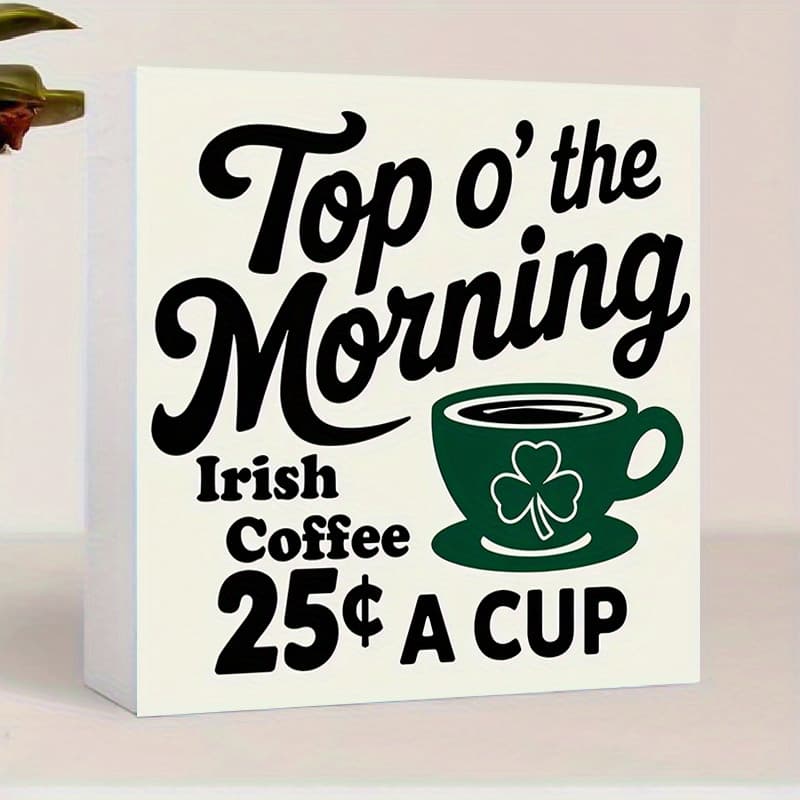 TEMU 1pc 's Day Pvc Logo Decoration - Irish-themed Shamrock & Emblem, Pvc Desktop Ornament Suitable For Home, Office, Bookshelf - Holiday Gift For Irish Celebration
