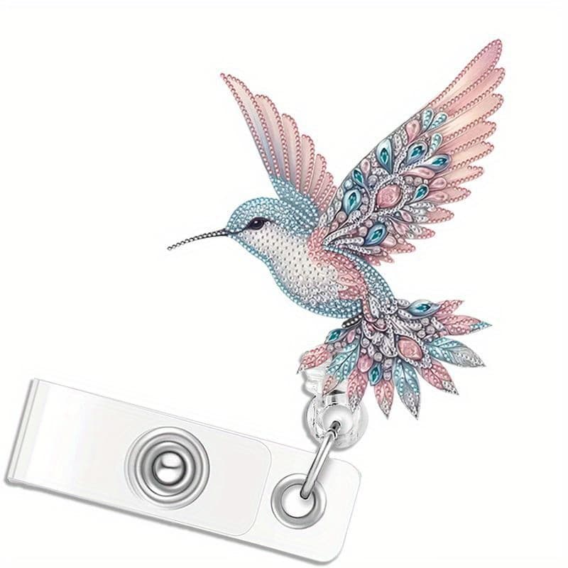TEMU 2d Cute Hummingbird Id Badge Clip, Acrylic Name Tag Pin For Nurses, Students, Teachers, Office Staff, Fun And Durable Gift Idea