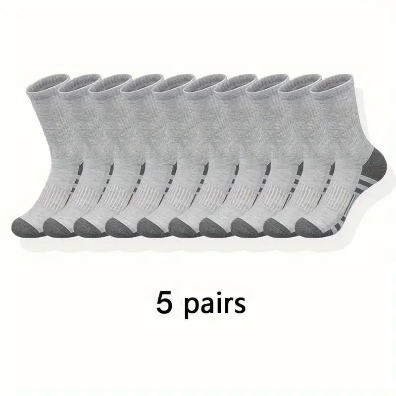 TEMU 5 Pairs Men's Long Socks, Autumn And Winter Knee High Sports Socks, And Affordable Men's Style