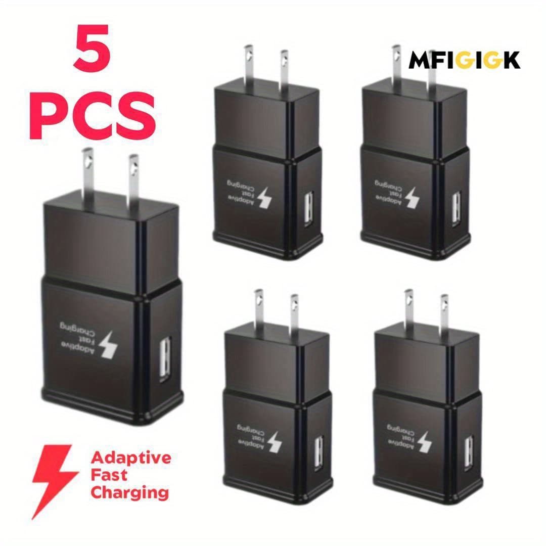 TEMU [5pcs Fast Usb Wall Charger] 5pcs Fast Charger Block Wall Power Adapter | Usb Charging Head For S23 S22 S21 Mfigigk
