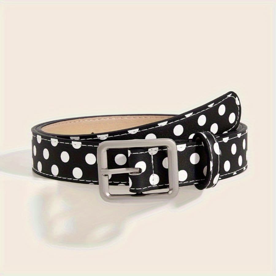 TEMU Women' Adjustable Heart Print Belt - & Red Polka Dot Square Belt Suitable For Casual Outfits, Parties, Beachwear, Durable & Hand Washable Strap, Gift For And, Accessory