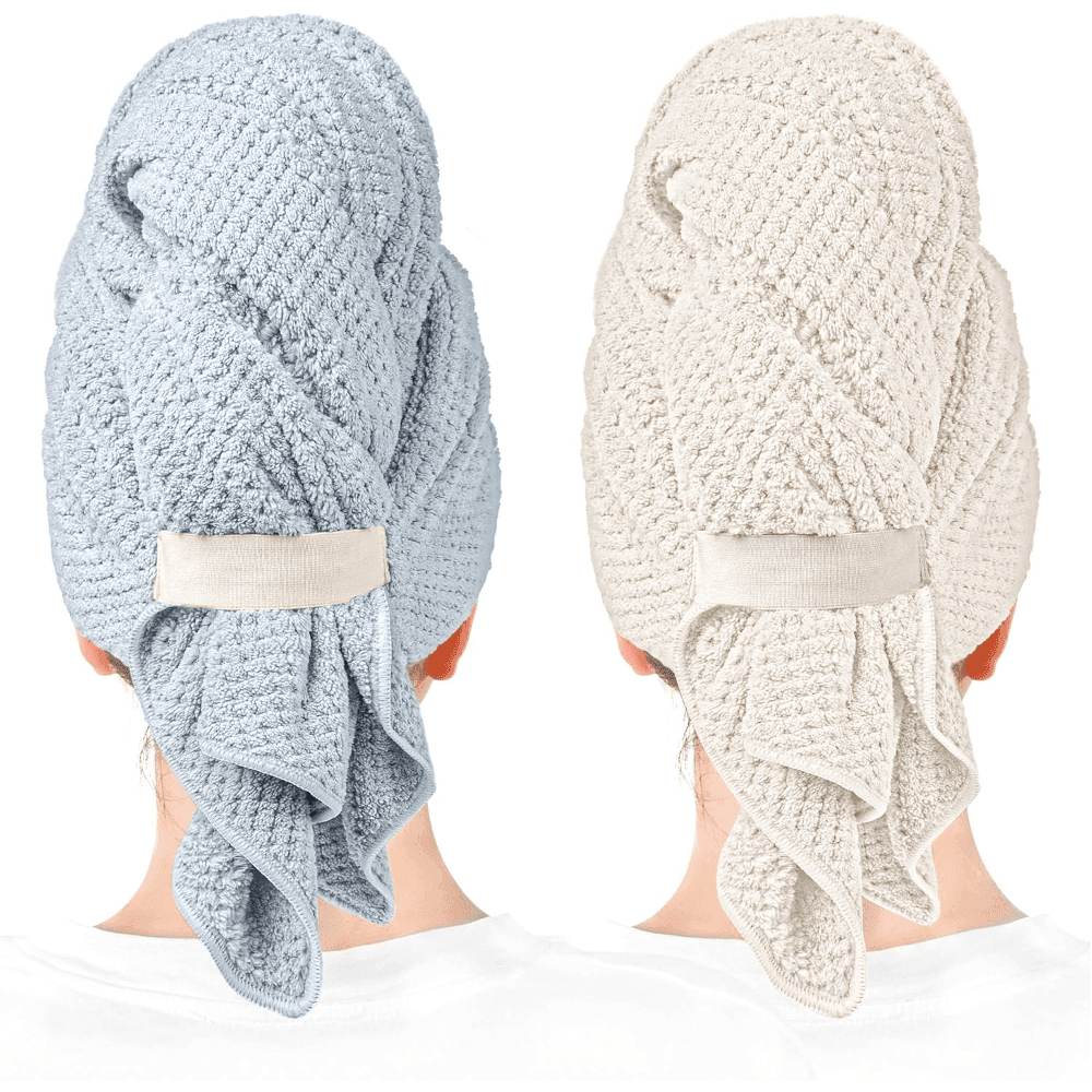 TEMU 1/2 Pack Large Microfiber Hair Towel Wrap For Women - Super Absorbent, Quick Dry & Turban For Curly/long/short Wet Hair (27.5"x39.4")