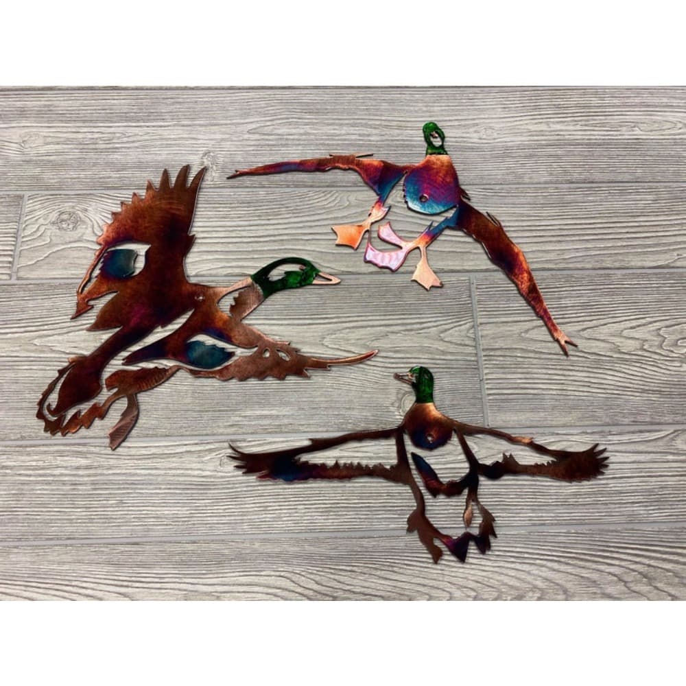 TEMU 3 Mallard Duck Set Metal Wall Art